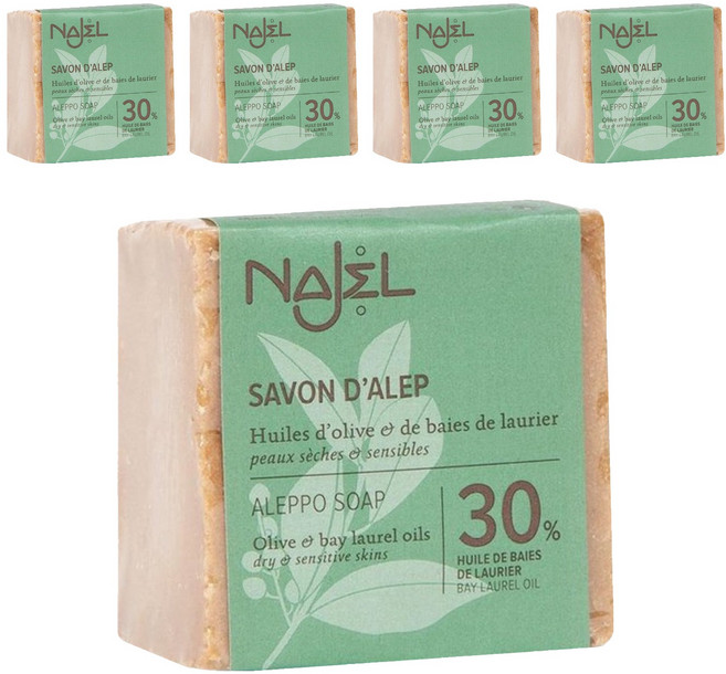 NAJEL 月桂油30%阿勒坡手工古皂, 170g, 5個