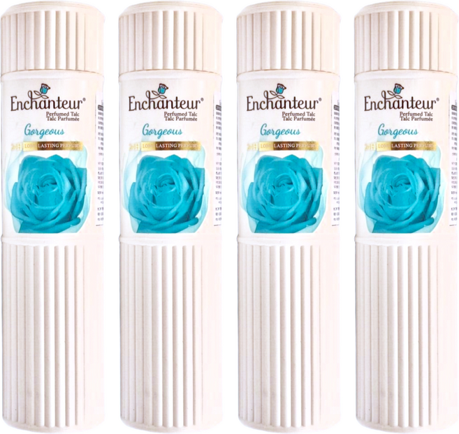 Enchanteur 艾詩 香氛爽身粉 玫瑰晚香玉 藍色, 200g, 4瓶