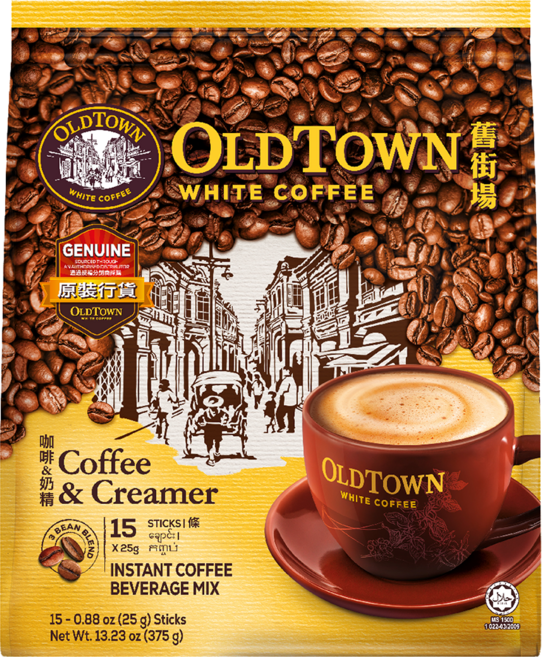 OLDTOWN WHITE COFFEE 舊街場白咖啡 咖啡&奶精 即溶咖啡飲品, 25g, 15條, 1袋