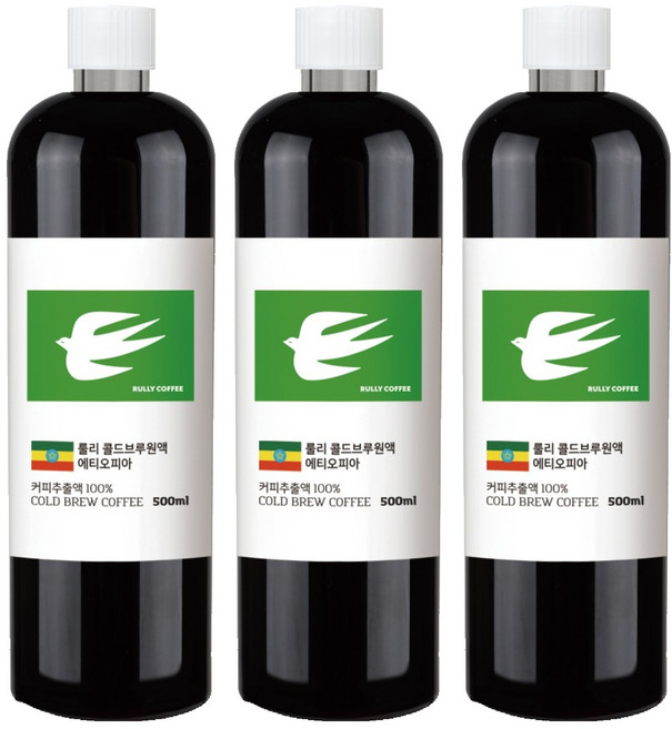 룰리커피 콜드브루 커피 원액 에티오피아, 500ml, 1개입, 3개