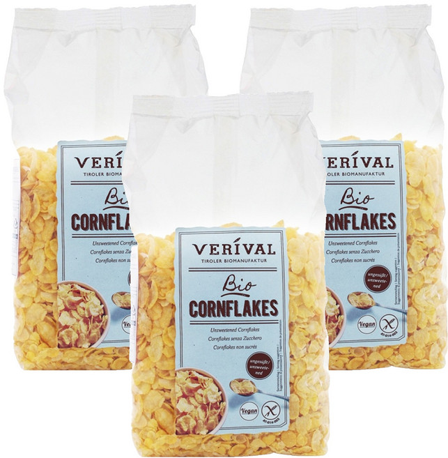 베리발 무가당 유기농 콘플레이크, 250g, 3개