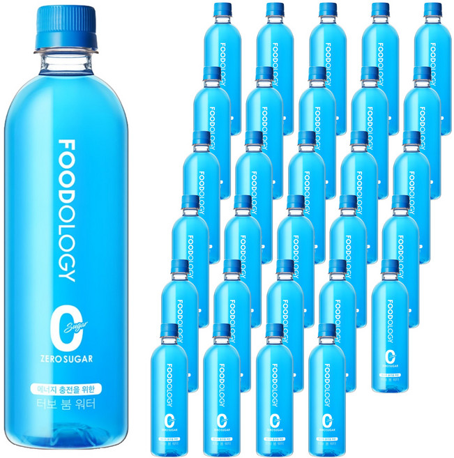 푸드올로지 터보 붐 워터 제로 슈가 음료, 500ml, 48개