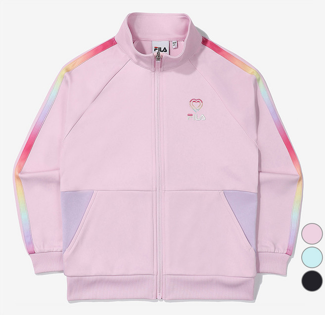 휠라키즈 여아용 걸스 레인보우 하트 집업 FK2FTF1110F