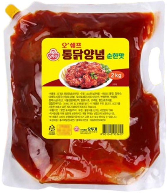 오뚜기 오쉐프 통닭양념 순한맛, 2kg, 1개