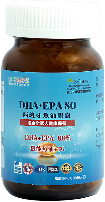 MDPAPA'S 西班牙 84%Omega3 高機能魚油膠囊, 90顆, 63g, 1瓶