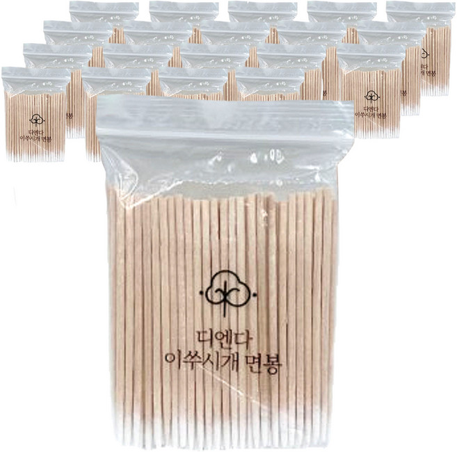 디엔다 다용도 이쑤시개 뾰족 면봉, 100개입, 20개