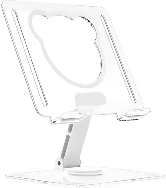 다온셀렉트 귀여운 곰돌이 360도 회전 태블릿 핸드폰 스탠드 거치대, 화이트, 1개