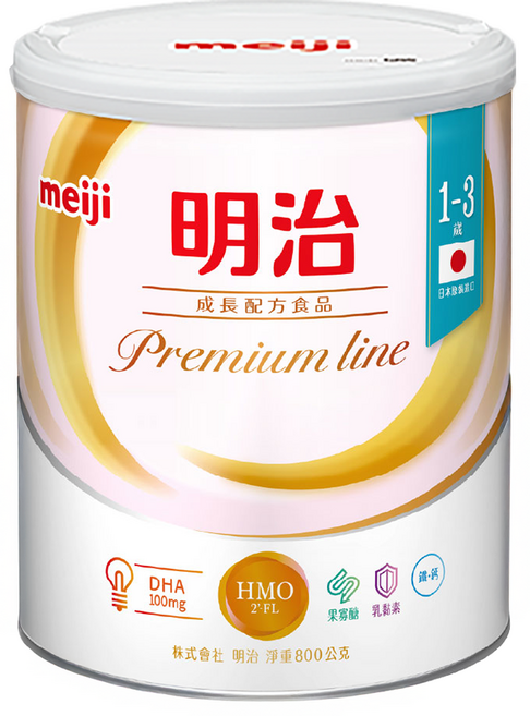 meiji 明治 成長配方食品奶粉 premium line 1至3歲, 800g, 1罐, 1罐