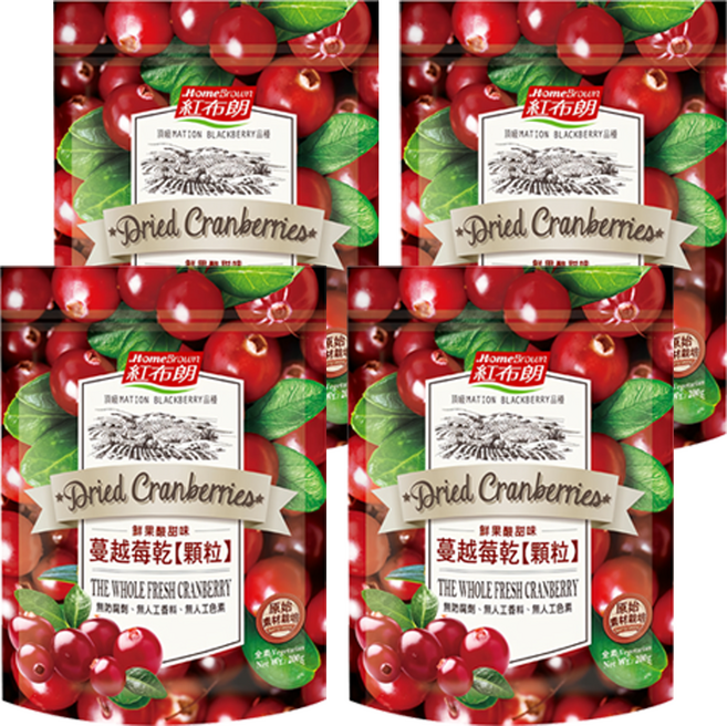 HomeBrown 紅布朗 蔓越莓乾顆粒, 200g, 4包