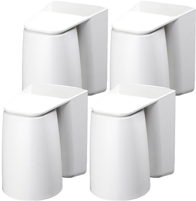 또사자몰 칫솔꽂이 자석 양치컵, 화이트, 4개