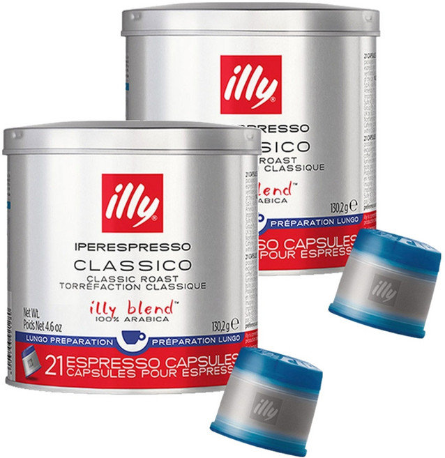 일리 클라시코 룽고 캡슐커피, 6.2g, 21개입, 2개