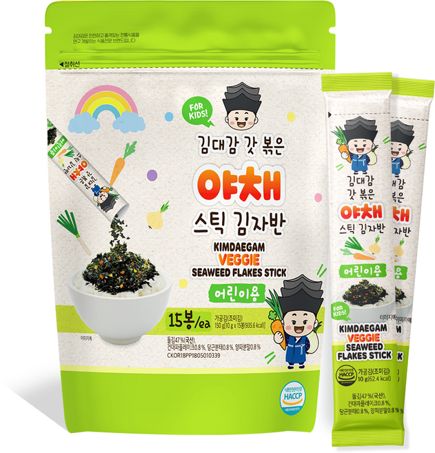 김대감 스틱 김자반 야채 어린이용 15p, 150g, 1개