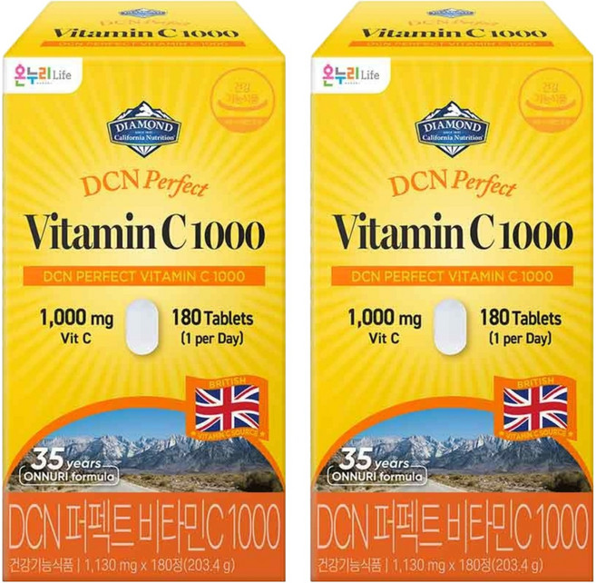 다이아몬드캘리포니아뉴트리션 DCN 퍼펙트 비타민C 1000, 2개, 180정