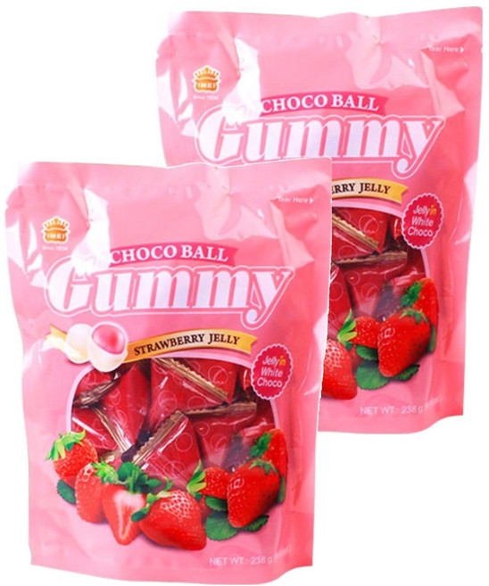 이메이 구미초코볼 스트로베리맛, 238g, 2개