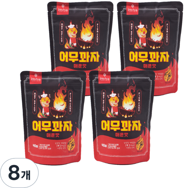 인비바 어무꽈자 매운맛, 40g, 8개