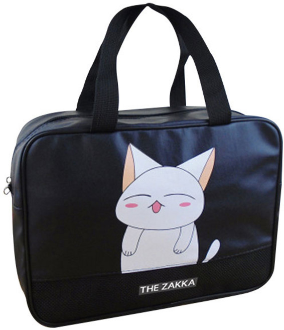 더자카 러블리캣 지퍼 목욕가방, 블랙