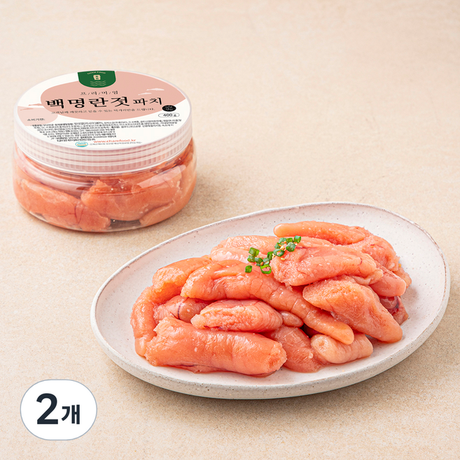 참푸드 프리미엄 백명란젓 파치, 400g, 2개