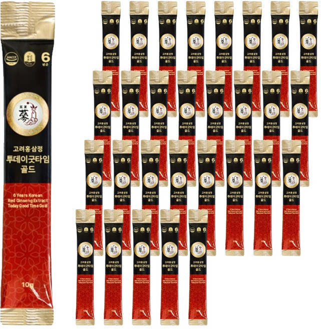 Pnbg 豐年寶鑑 Today Good Time 6年根黃金高麗紅蔘飲隨身包, 10g, 60條