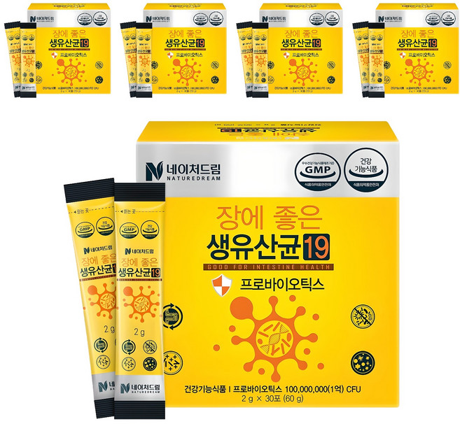 네이처드림 장에좋은 생유산균19 30p, 60g, 5개