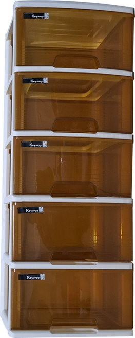 KEYWAY 聯府 Nice置物櫃 AU-51 5層 95L, 琥珀, 5