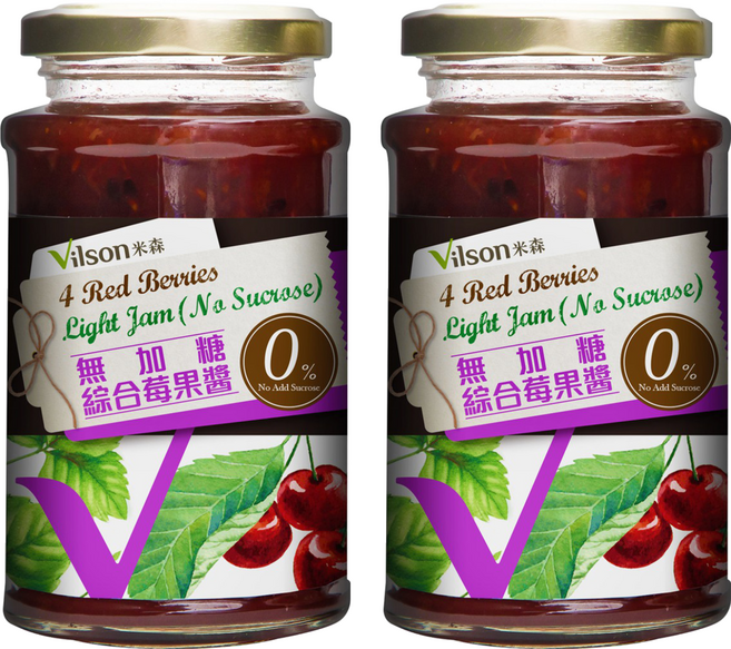 Vilson 米森 無加糖綜合莓果醬, 290g, 2罐