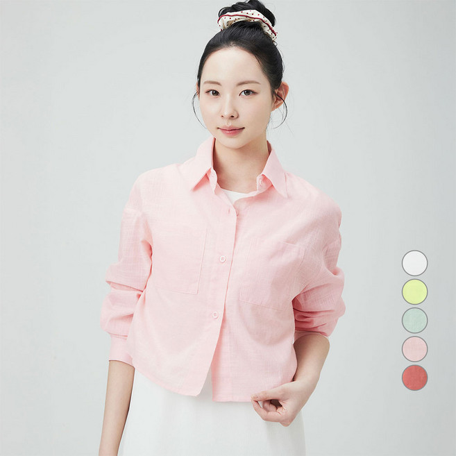 아피나르 여성용 세미크롭 긴팔 셔츠