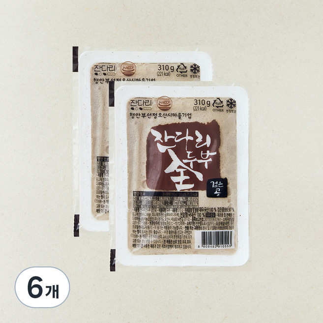 잔다리 전두부 검은콩, 310g, 6개