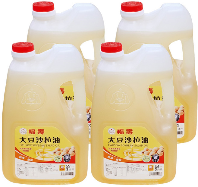 福壽實業 大豆沙拉油, 3000ml, 4瓶