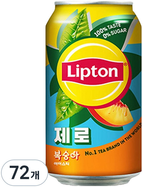 립톤 제로 복숭아 아이스티, 355ml, 72개