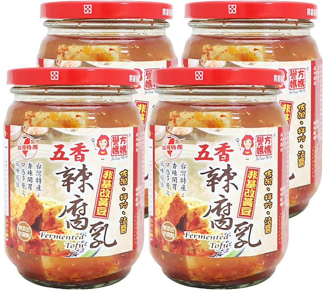 譽方媽媽 五香辣腐乳, 4罐, 460g