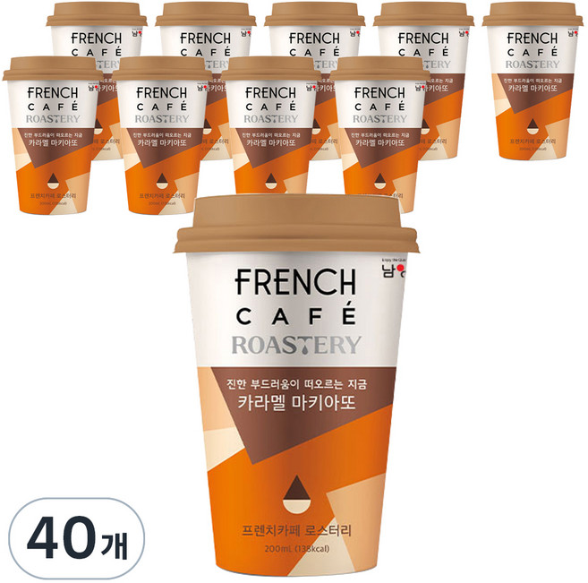 프렌치카페 로스터리 카라멜 마키아또, 200ml, 40개