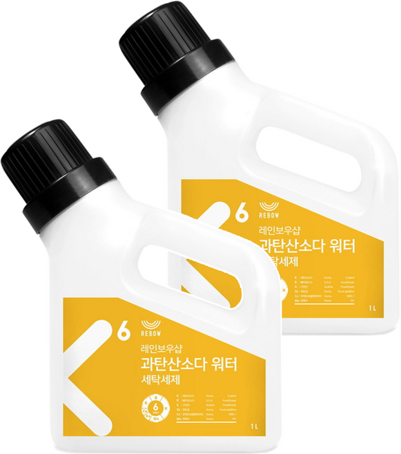 레인보우샵 과탄산소다 워터 세탁세제 본품, 1L, 2개