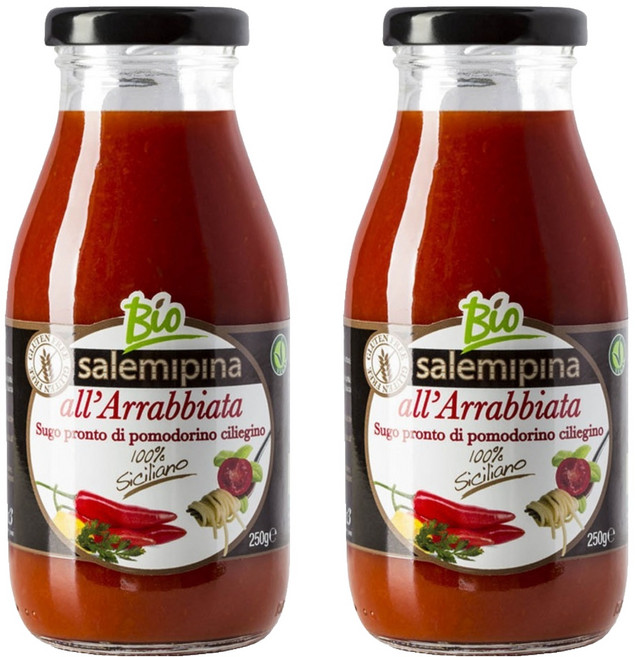 SALEMIPINA 香辣番茄義大利麵醬, 2個, 250g