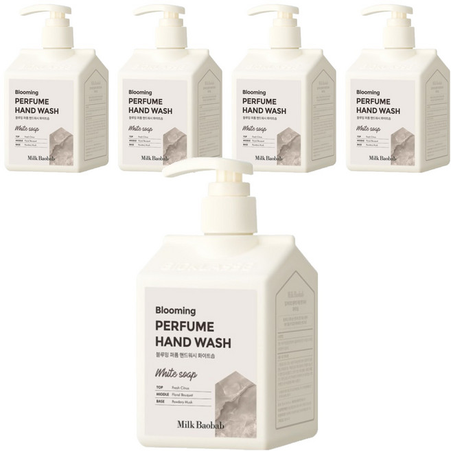 밀크바오밥 블루밍 퍼퓸 핸드워시 화이트솝, 250ml, 5개