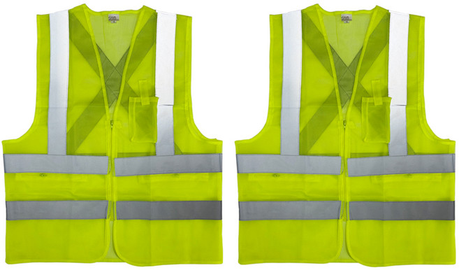 가드맨 프리미엄 안전조끼, 노랑, 2개