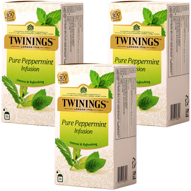 트와이닝 페퍼민트 티백, 2g, 25개입, 3개