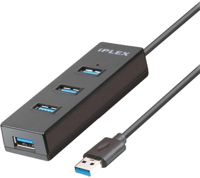 아이플렉스 4포트무전원 3.0 USB허브 KP-4PHU3, 블랙
