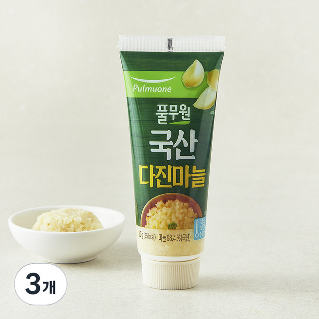 풀무원 튜브형 다진마늘, 80g, 3개