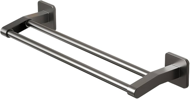 毛巾架貼片 雙桿, 灰色, 1個