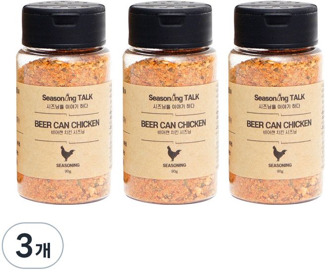 시즈닝톡 비어캔 치킨 시즈닝, 3개, 90g