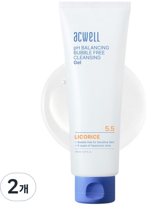 아크웰 피에이치 밸런싱 버블 프리 클렌징 젤, 160ml, 2개