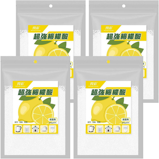 Shining Colorful 閃彩 超強檸檬酸, 300g, 4包