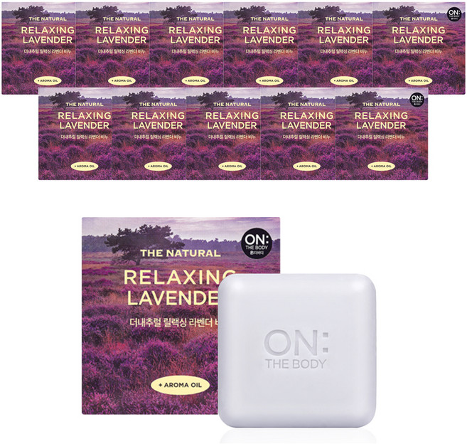 온더바디 더 내추럴 릴랙싱 비누 라벤더, 90g, 12개입