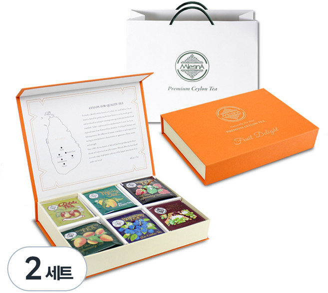 MlesnA 曼斯納 綜合水果紅茶包禮盒, 6種紅茶 各5入+購物袋, 2盒