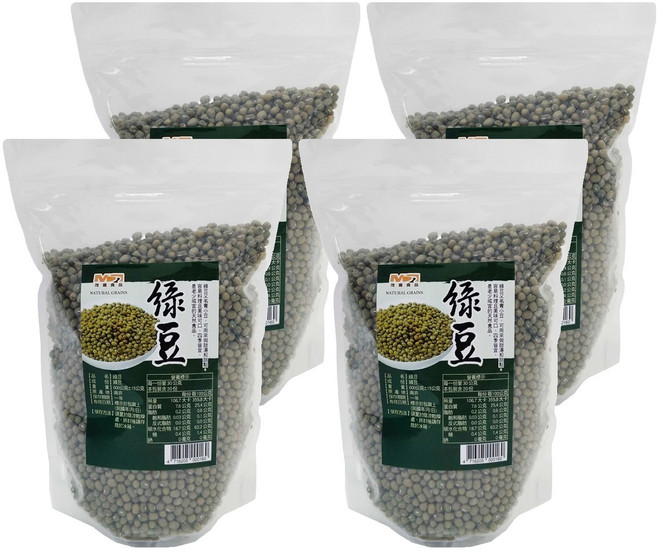 茂喜食品 進口嚴選綠豆 真空包裝, 600g, 4包