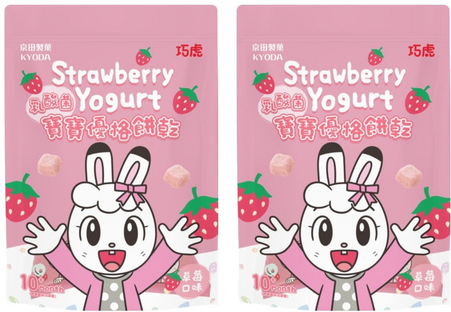 KYODA 京田製菓 巧虎寶寶乳酸菌優格餅乾, 草莓, 20g, 2包