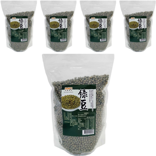 茂喜食品 進口嚴選商品綠豆, 600g, 5包