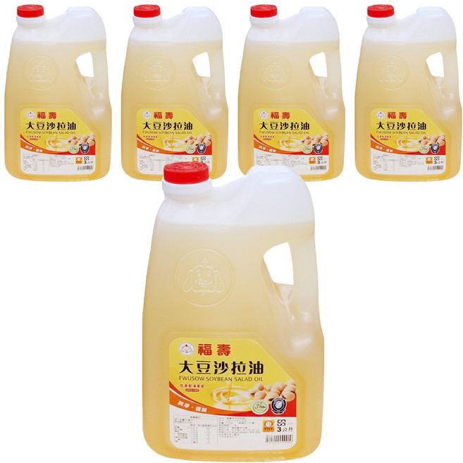福壽實業 大豆沙拉油, 3000ml, 5瓶