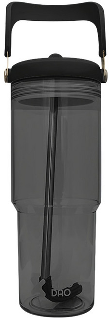 XIAO DAO 手提吸管雙飲杯, 1個, 黑色, 900ml