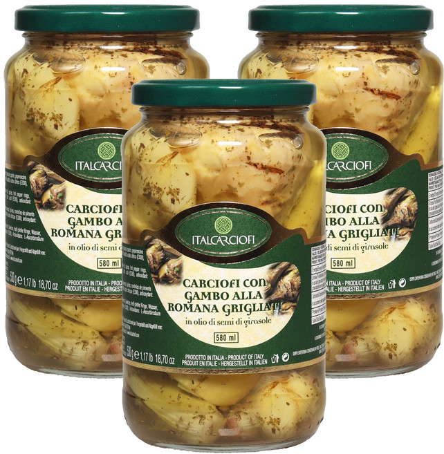 이탈카르쵸피 구운 아티초크 인 오일, 580ml, 3개